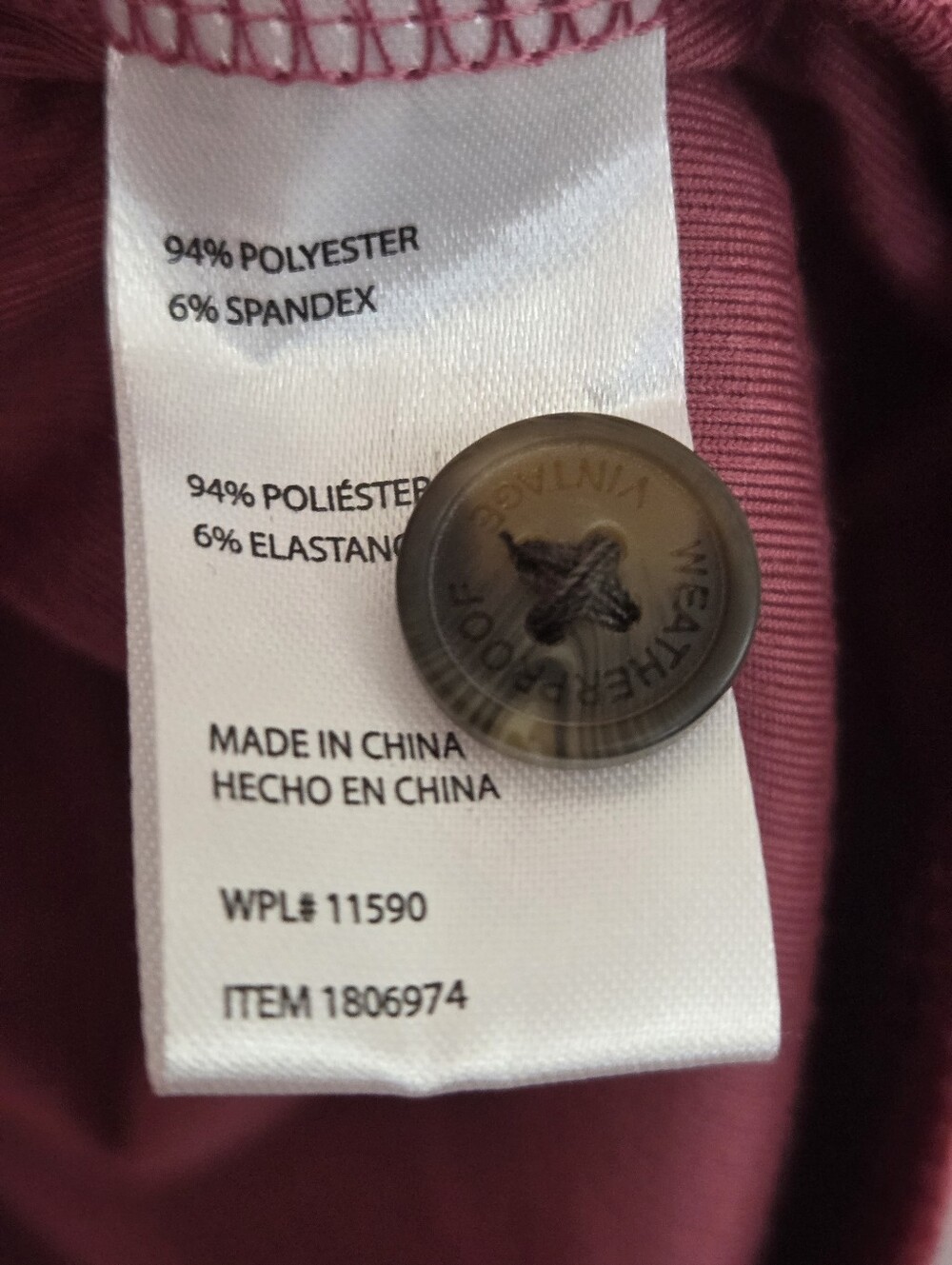 Weatherproof Raspberry/Red Ribbed Long Sleeve Button Down NWT Size S - Picture 8 of 9